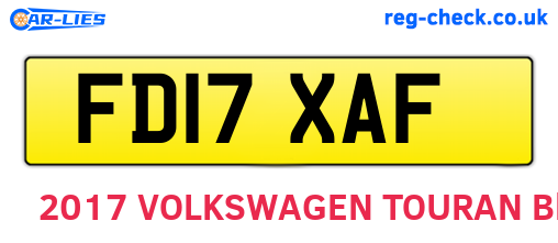 FD17XAF are the vehicle registration plates.