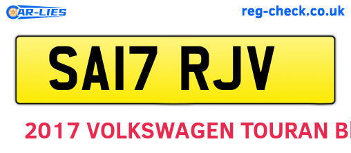 SA17RJV are the vehicle registration plates.