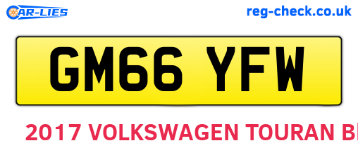 GM66YFW are the vehicle registration plates.