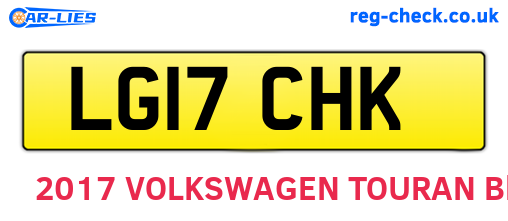LG17CHK are the vehicle registration plates.