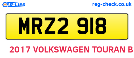 MRZ2918 are the vehicle registration plates.