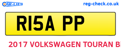 R15APP are the vehicle registration plates.