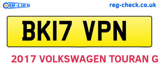 BK17VPN are the vehicle registration plates.