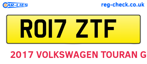 RO17ZTF are the vehicle registration plates.
