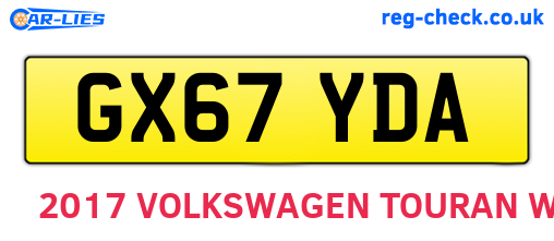 GX67YDA are the vehicle registration plates.