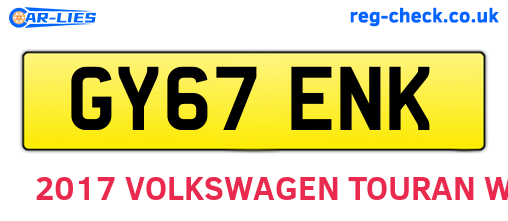 GY67ENK are the vehicle registration plates.