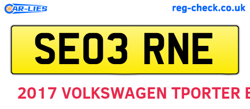 SE03RNE are the vehicle registration plates.