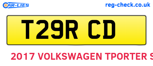 T29RCD are the vehicle registration plates.