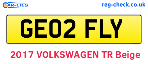GE02FLY are the vehicle registration plates.