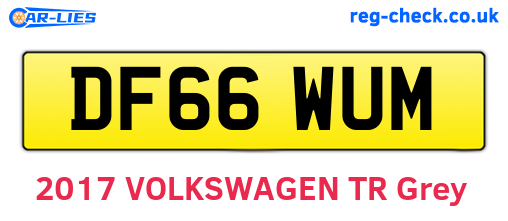 DF66WUM are the vehicle registration plates.