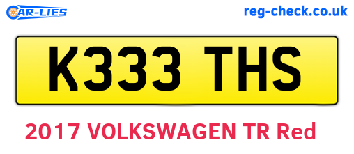 K333THS are the vehicle registration plates.