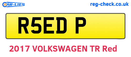 R5EDP are the vehicle registration plates.