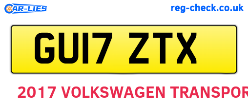 GU17ZTX are the vehicle registration plates.