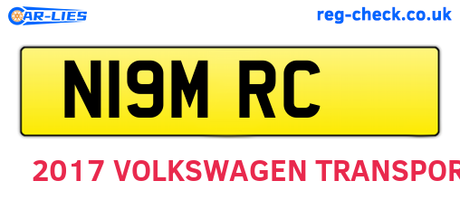 N19MRC are the vehicle registration plates.