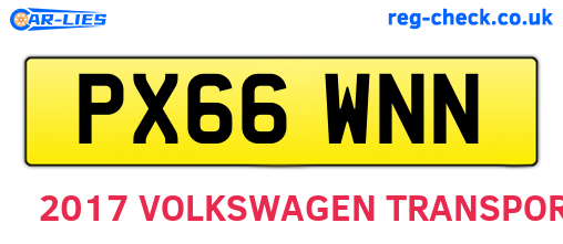 PX66WNN are the vehicle registration plates.