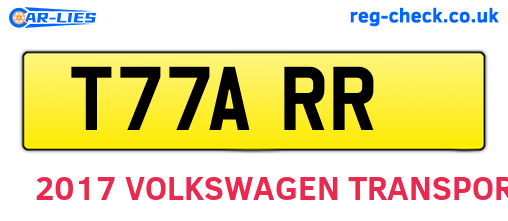 T77ARR are the vehicle registration plates.