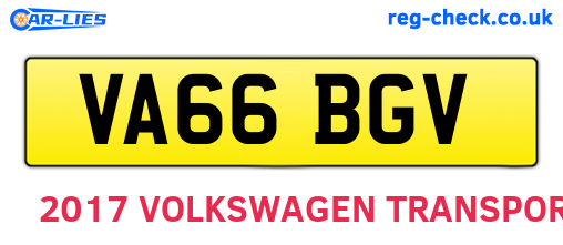 VA66BGV are the vehicle registration plates.