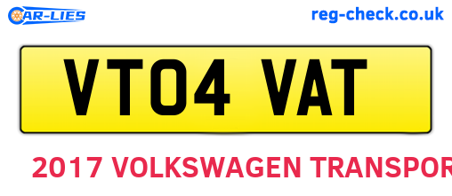 VT04VAT are the vehicle registration plates.