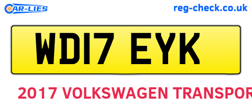 WD17EYK are the vehicle registration plates.