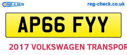 AP66FYY are the vehicle registration plates.