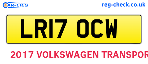 LR17OCW are the vehicle registration plates.