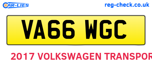 VA66WGC are the vehicle registration plates.