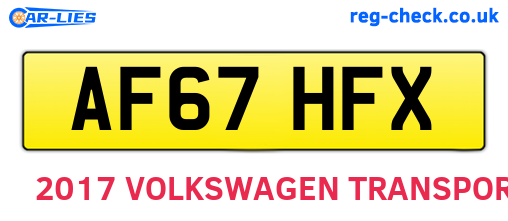 AF67HFX are the vehicle registration plates.