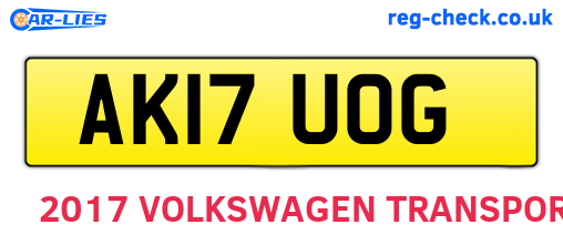 AK17UOG are the vehicle registration plates.