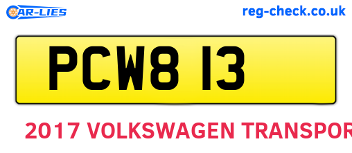 PCW813 are the vehicle registration plates.