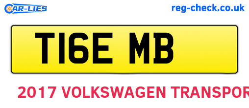 T16EMB are the vehicle registration plates.