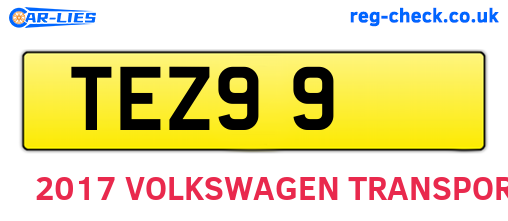 TEZ99 are the vehicle registration plates.