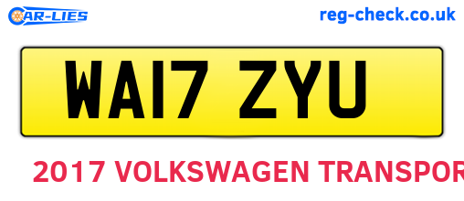 WA17ZYU are the vehicle registration plates.
