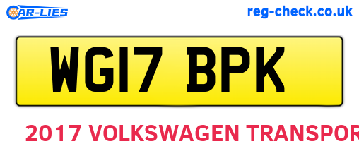 WG17BPK are the vehicle registration plates.
