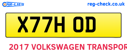 X77HOD are the vehicle registration plates.