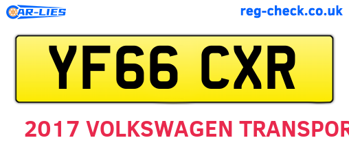 YF66CXR are the vehicle registration plates.
