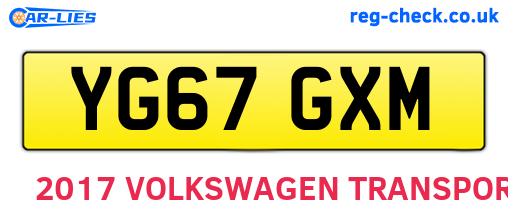 YG67GXM are the vehicle registration plates.