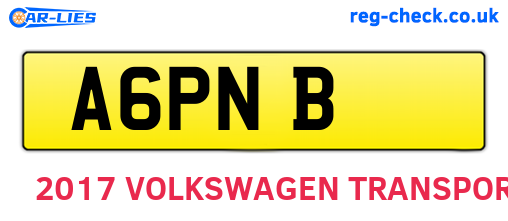 A6PNB are the vehicle registration plates.