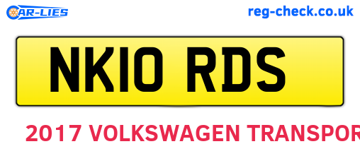 NK10RDS are the vehicle registration plates.