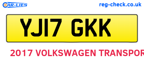 YJ17GKK are the vehicle registration plates.