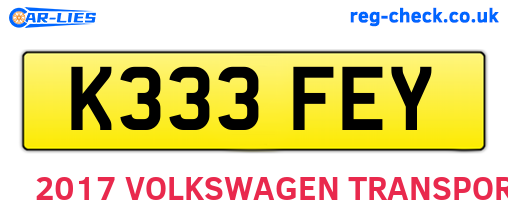 K333FEY are the vehicle registration plates.