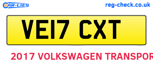 VE17CXT are the vehicle registration plates.