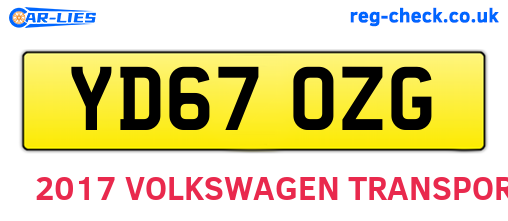 YD67OZG are the vehicle registration plates.