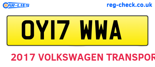OY17WWA are the vehicle registration plates.