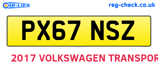 PX67NSZ are the vehicle registration plates.