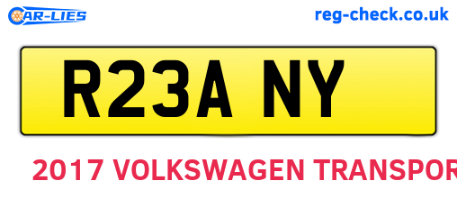 R23ANY are the vehicle registration plates.