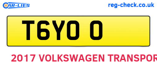 T6YOO are the vehicle registration plates.