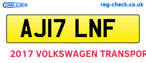 AJ17LNF are the vehicle registration plates.