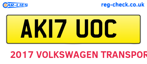 AK17UOC are the vehicle registration plates.
