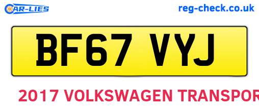 BF67VYJ are the vehicle registration plates.