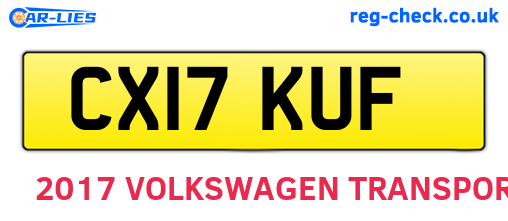 CX17KUF are the vehicle registration plates.